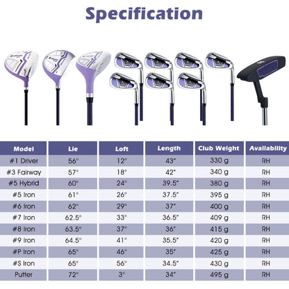 Women’s Complete Golf Club Set, Right Hand-Purple