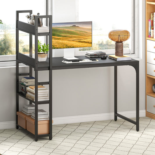 Computer Desk with Power Strip-Black