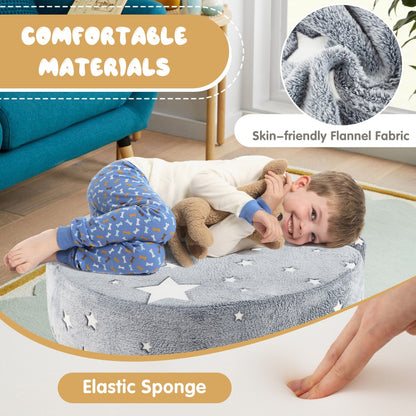 Convertible Children Sofa Kids Couch Chair with Removable and Machine-washable Cover-Grey