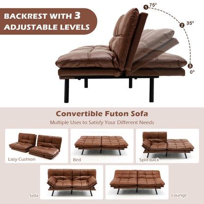 High-density 2.5-inch memory foam and serpentine springs provide supportive, comfortable seating