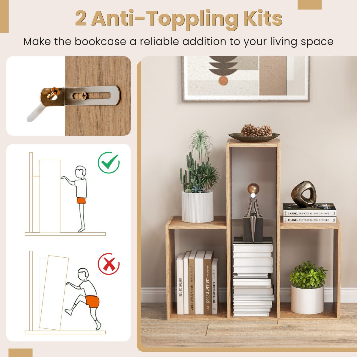 Smooth surface makes the display bookcase easy to wipe clean during everyday maintenance