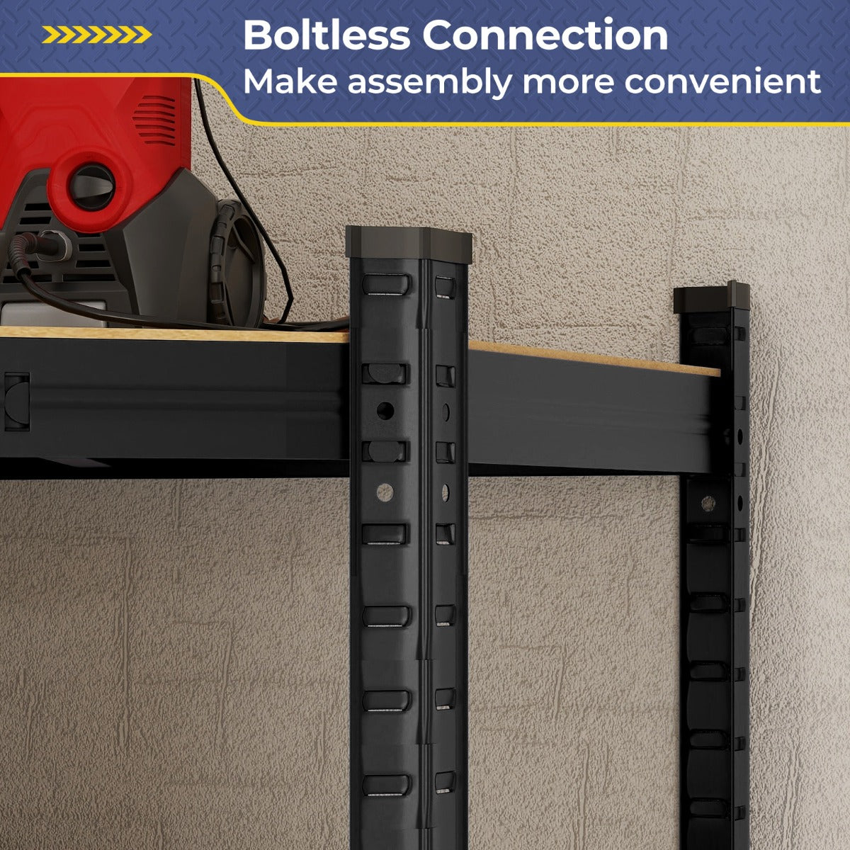 4-Tier Corner Shelving Unit Adjustable Garage Storage Utility Rack for Warehouse-Black