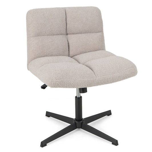 Costway Cross Legged Office Chair with Adjustable Height for HomeOffice-Grey