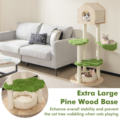 1.4M Multi-Level Cat Tree with Sisal Posts and Cloud Platforms for Indoor Cats