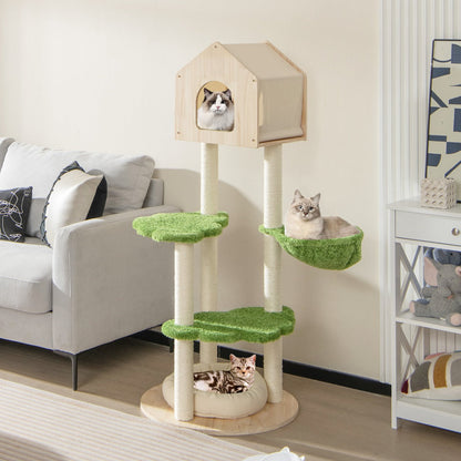 1.4M Multi-Level Cat Tree with Sisal Posts and Cloud Platforms for Indoor Cats
