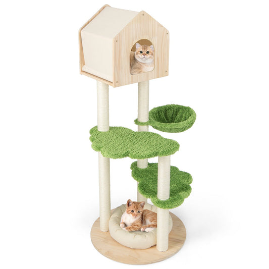 1.4M Multi-Level Cat Tree with Sisal Posts and Cloud Platforms for Indoor Cats