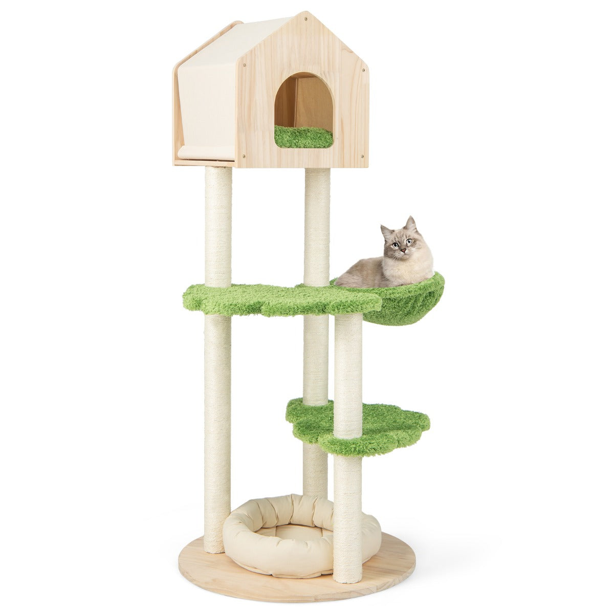 1.4M Multi-Level Cat Tree with Sisal Posts and Cloud Platforms for Indoor Cats