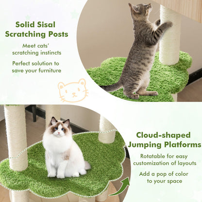1.4M Multi-Level Cat Tree with Sisal Posts and Cloud Platforms for Indoor Cats