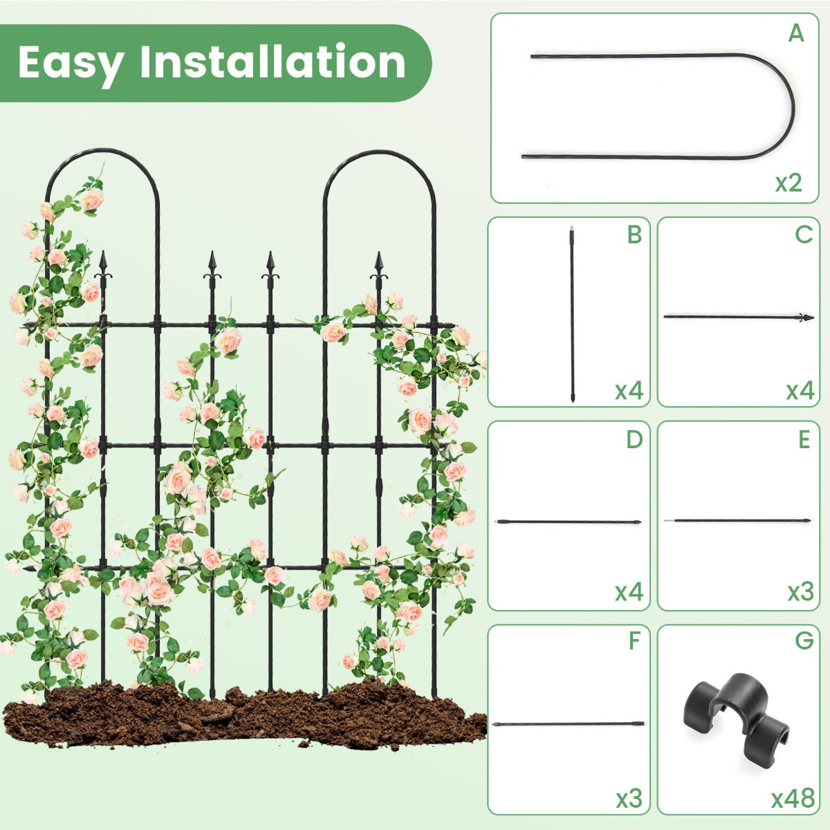 Decorative Garden Fence for Vegetable Flower Cucumber Tomato