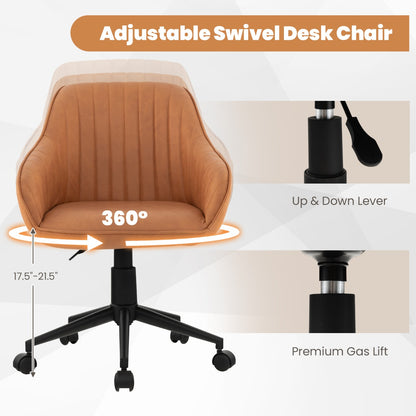 Home Office Desk Chair with 5 Rolling Wheels for Study, Bedroom, Office
