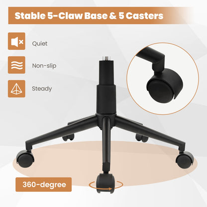 Home Office Desk Chair with 5 Rolling Wheels for Study, Bedroom, Office