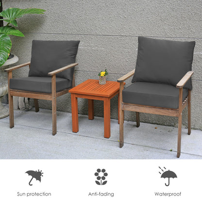 Detachable Outdoor Patio Cushion Set Chair Seat Pads-Grey