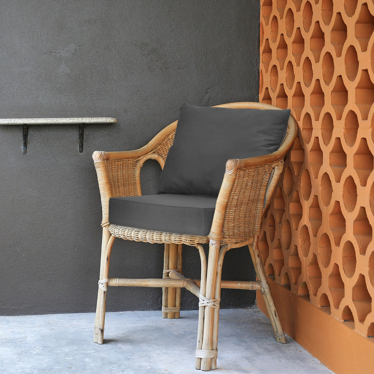 Detachable Outdoor Patio Cushion Set Chair Seat Pads-Grey