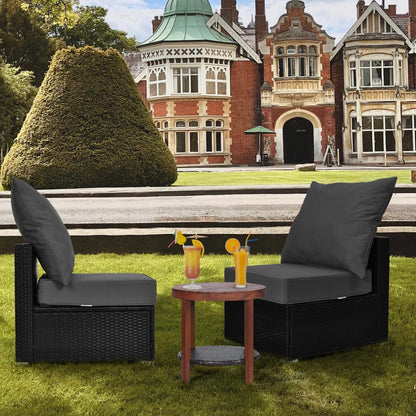 Detachable Outdoor Patio Cushion Set Chair Seat Pads-Grey