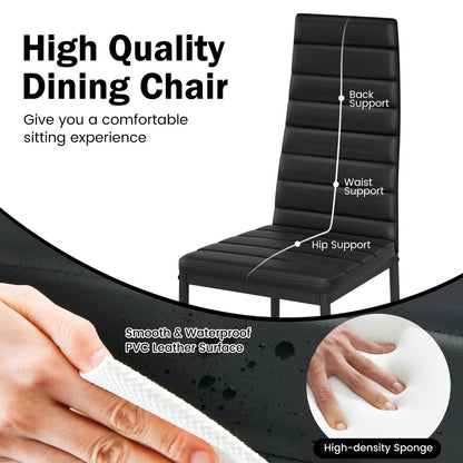 Set of 6 Dining Chairs with Steel Frame PVC Leather