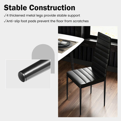 Set of 6 Dining Chairs with Steel Frame PVC Leather
