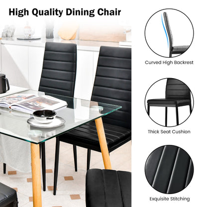 Set of 6 Dining Chairs with Steel Frame PVC Leather