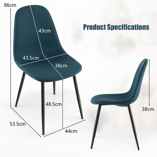 Set of two gray upholstered dining chairs with soft foam seats and ergonomic curved backrests