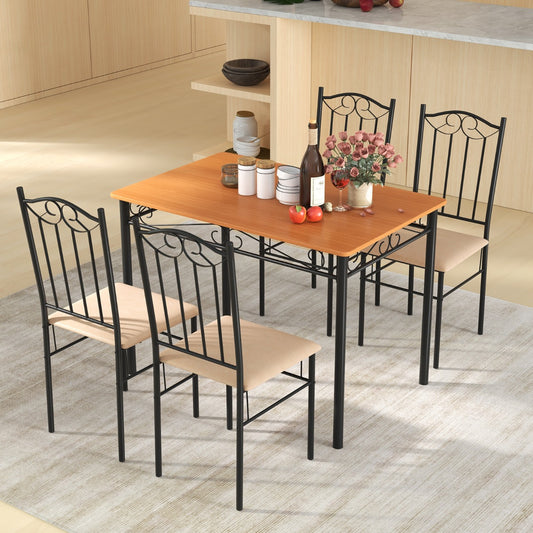 Costway 5-Piece Dining Table Set for Dinette, Breakfast Nook, Kitchen
