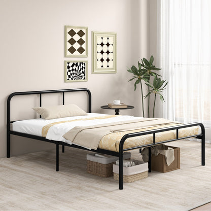 Modern Metal Platform Bed with Headboard, Footboard, and Ample Storage Space