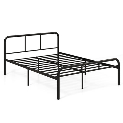 Costway Modern Metal Platform Bed with Headboard Footboard and Noise-free Heavy-duty Mattress