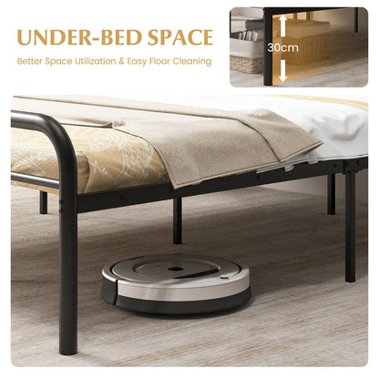 Modern Metal Platform Bed with Headboard, Footboard, and Ample Storage Space