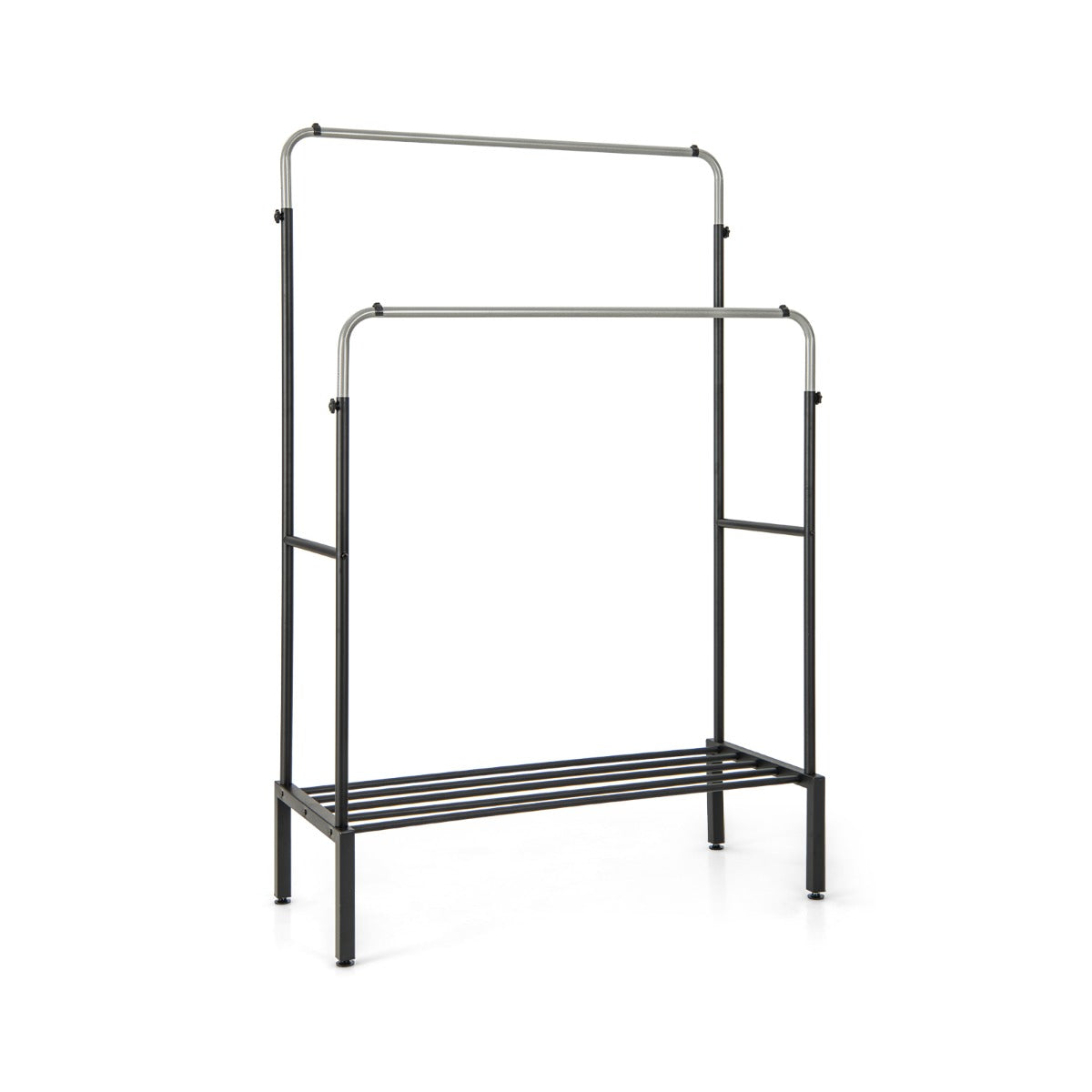 Costway Double Rod Clothes Garment Rack with Adjustable Heights for Bedroom