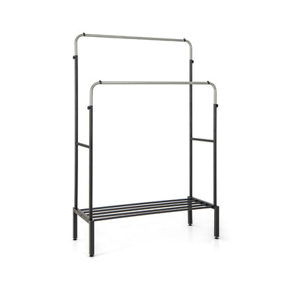 Costway Double Rod Clothes Garment Rack with Adjustable Heights for Bedroom