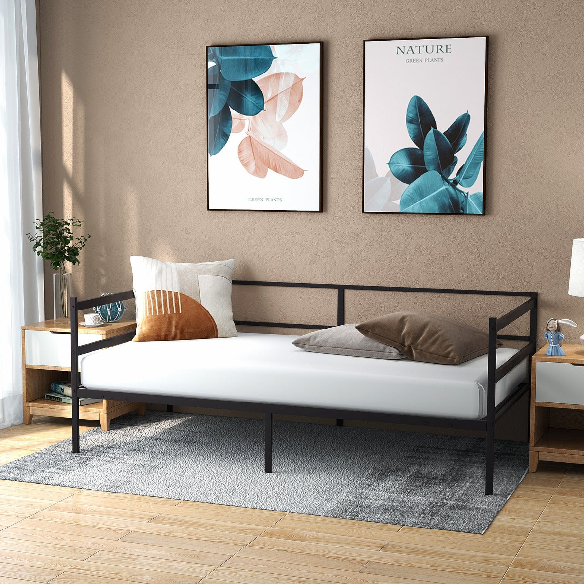 Single Size Metal Daybed Frame for Living Room and Guest Room