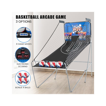 Dual Shot Basketball Arcade Game with 8 Game Modes &amp; Arcade Sound-Blue