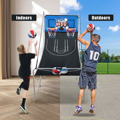 Dual Shot Basketball Arcade Game with 8 Game Modes &amp; Arcade Sound-Blue