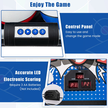 Dual Shot Basketball Arcade Game with 8 Game Modes &amp; Arcade Sound-Blue