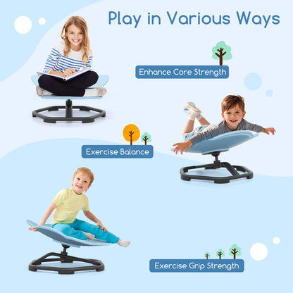 Elephant Sensory Swivel Chair with Non-Slip Metal Base for Autistic Kids-Blue