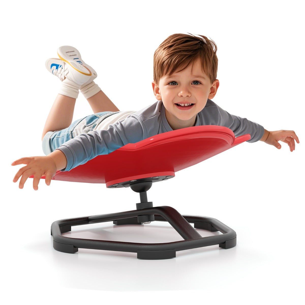 Elephant Sensory Swivel Chair with Non-Slip Metal Base for Autistic Kids-Red