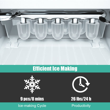 Countertop Ice Maker with Removable Basket for Home