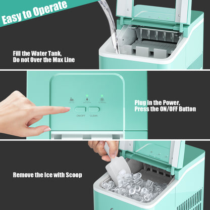 Countertop Ice Maker with Removable Basket for Home