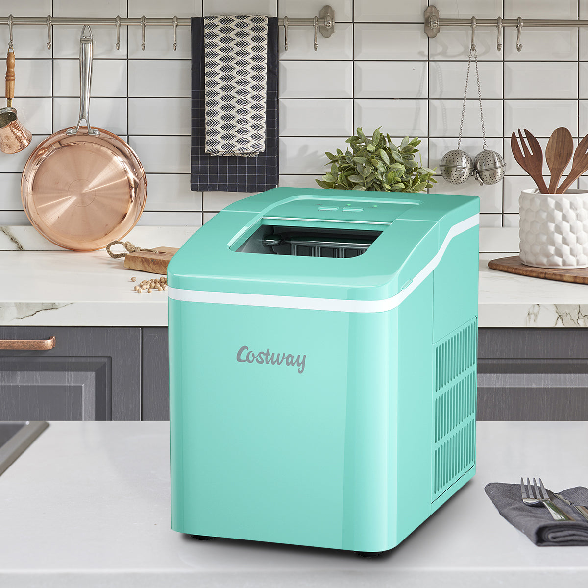 Countertop Ice Maker with Removable Basket for Home