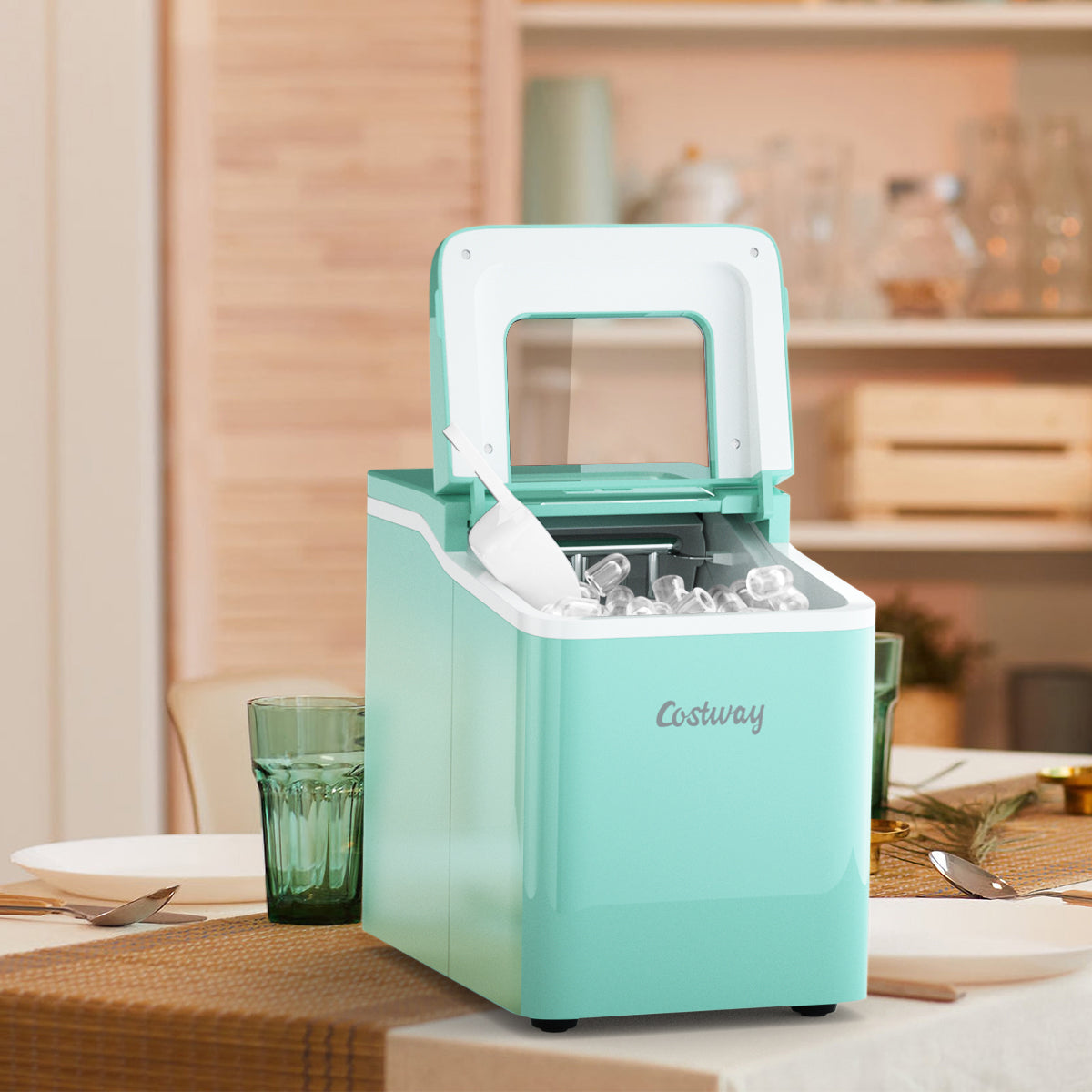 Countertop Ice Maker with Removable Basket for Home