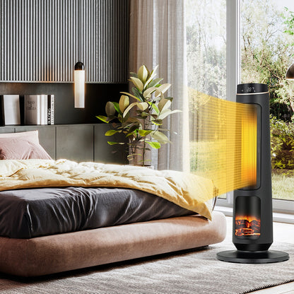 2500W PTC Electric Space Heater with 3D Realistic Flame & 3 Modes