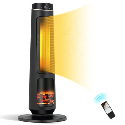 2500W PTC Electric Space Heater with 3D Realistic Flame & 3 Modes