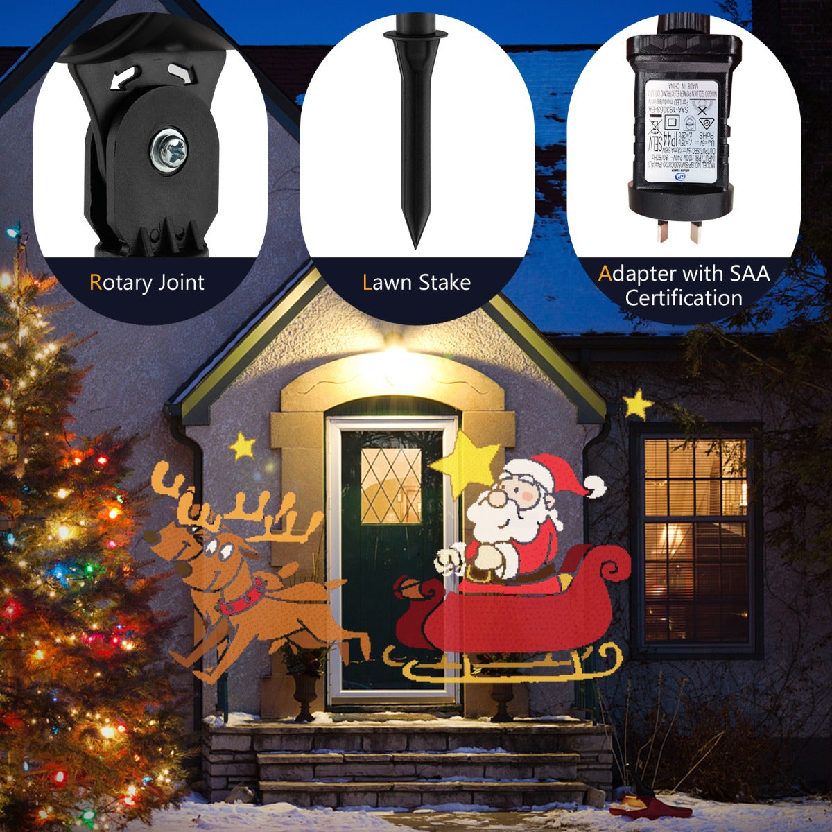 Costway 2 Pieces Christmas Projector Light with 65° Adjustable Angle