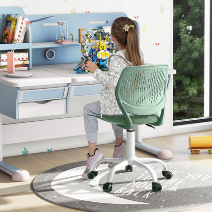 Ergonomic Children Study Chair with Adjustable Height for Boys Girls Teens-Light Green