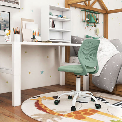 Ergonomic Children Study Chair with Adjustable Height for Boys Girls Teens-Light Green