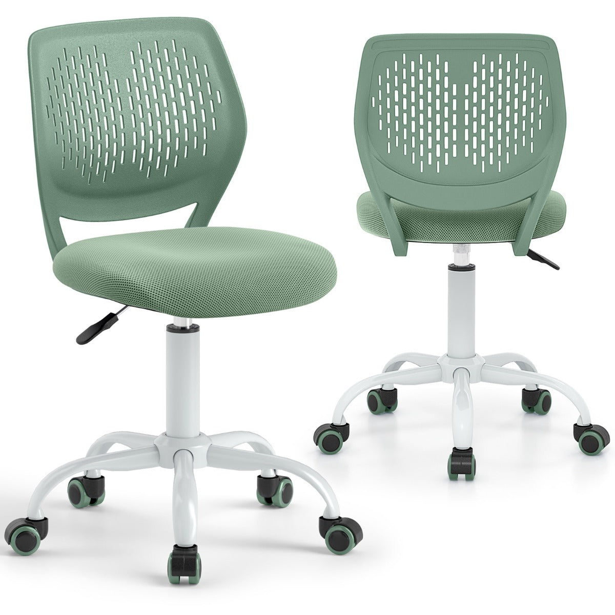 Ergonomic Children Study Chair with Adjustable Height for Boys Girls Teens-Light Green