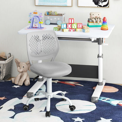Ergonomic Children Study Chair with Adjustable Height for Boys Girls Teens-Grey