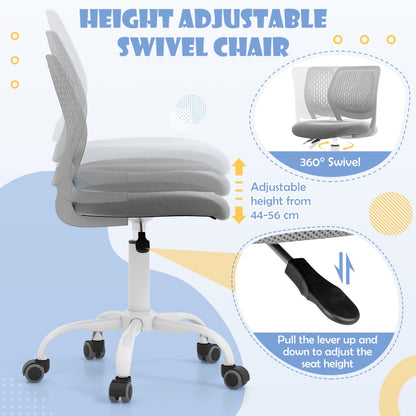 Ergonomic Children Study Chair with Adjustable Height for Boys Girls Teens-Grey