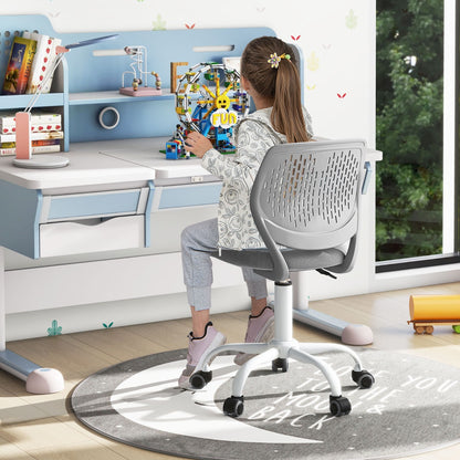Ergonomic Children Study Chair with Adjustable Height for Boys Girls Teens-Grey
