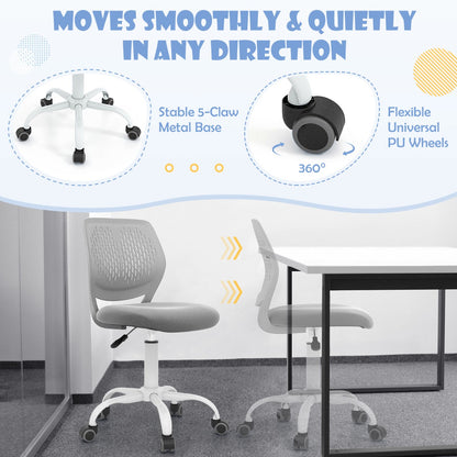Ergonomic Children Study Chair with Adjustable Height for Boys Girls Teens-Grey