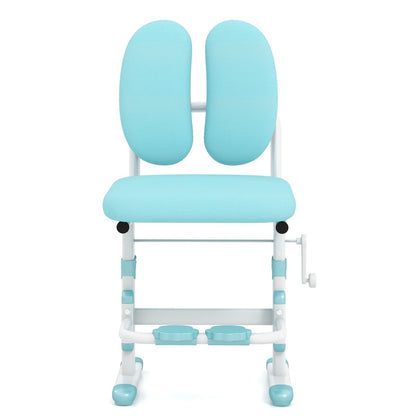 Height-adjustable Ergonomic Kids Desk Chair Children Study Chair-Blue