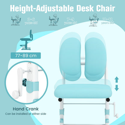 Height-adjustable Ergonomic Kids Desk Chair Children Study Chair-Blue